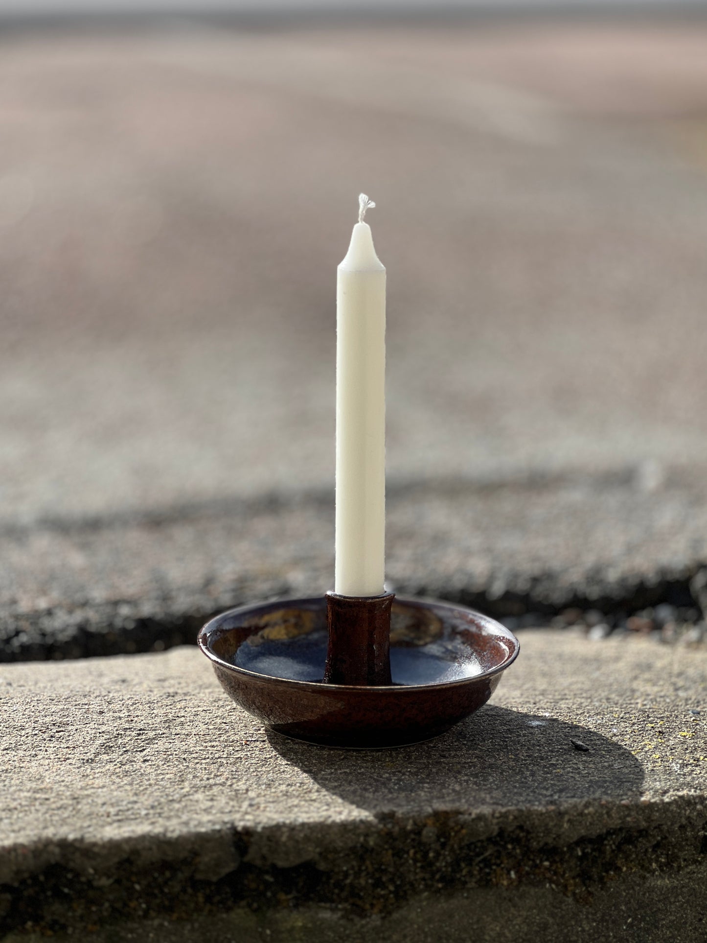 Ljusstake 14,5cm brun