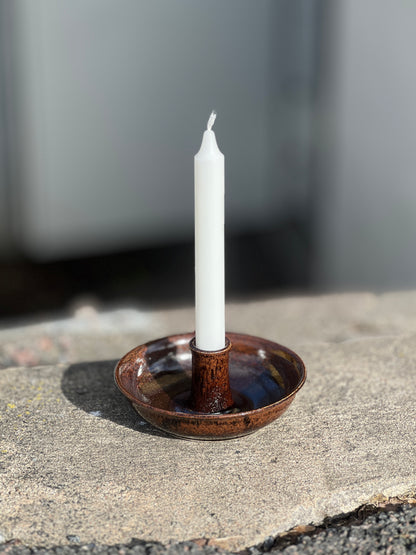 Ljusstake 14,5cm brun