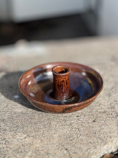 Ljusstake 14,5cm brun